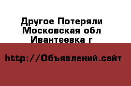 Другое Потеряли. Московская обл.,Ивантеевка г.